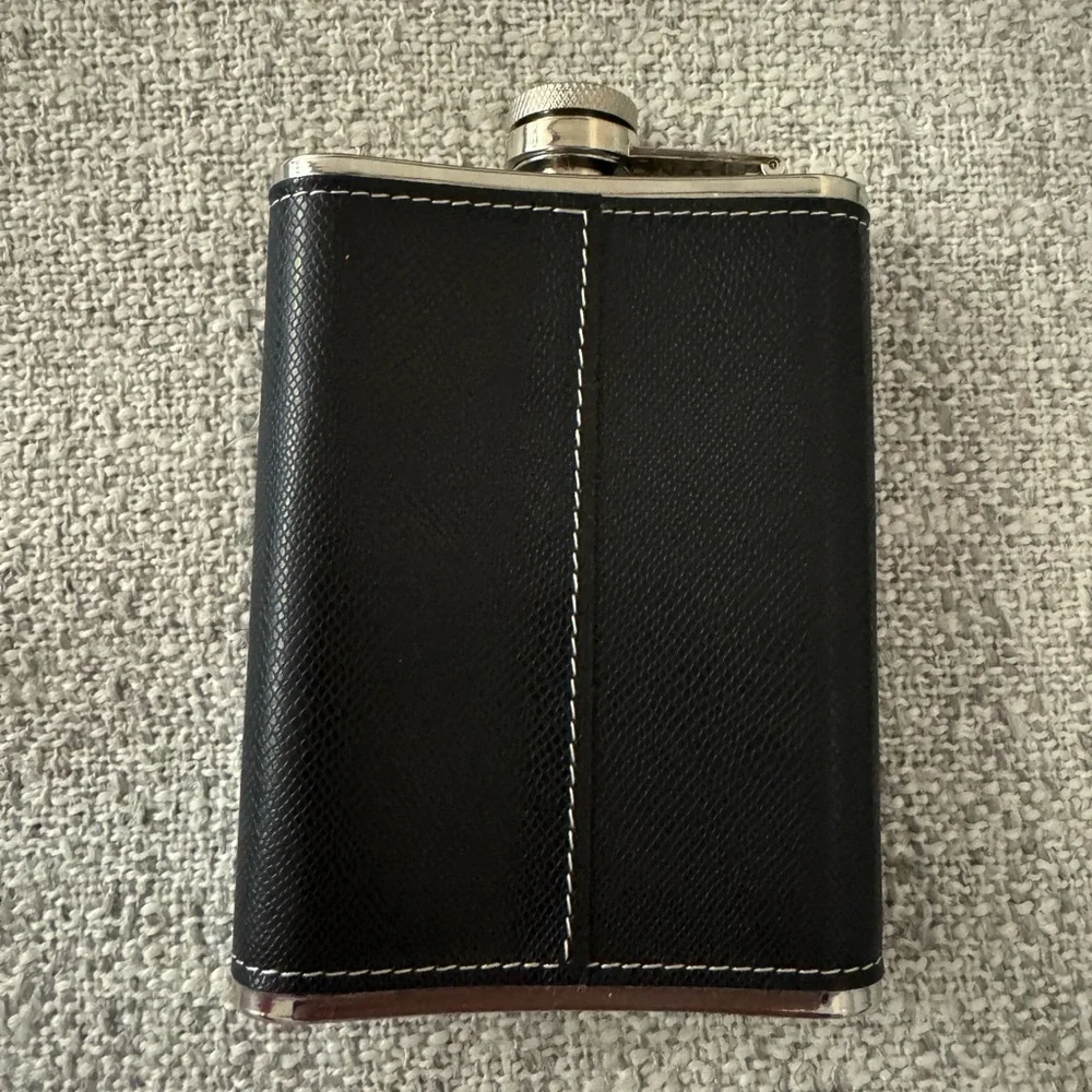 Black and Silver Roma Flask